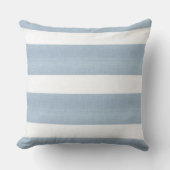 青と白のストライプの枕 – ブロックストライプ型 クッション (正面)