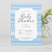 青と白のストライプの絵を描脳卒中の赤ちゃん 招待状 (スタンド正面)
