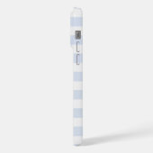 青と白のストライプの電話代 iPhoneケース (左側面)