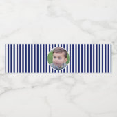 青と白のストライプウォーターボトルラベル ペットボトルラベル (シングルラベル)