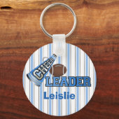 青と白のストライプチアリーダーKeyChain キーホルダー (正面)