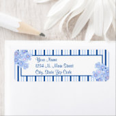 青と白のストライプフローラ ラベル (インサイチュ)