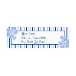 青と白のストライプフローラ ラベル