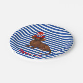 青と白のストライププレート7月4日ダシュント ペーパープレート (アングル)