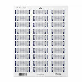 青と白のストライプ招待状モダン ラベル (フルシート)