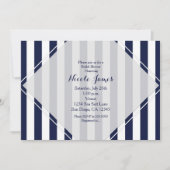 青と白のストライプ招待状モダン 招待状 (正面)