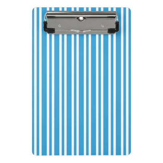 青と白のストライプ柄 ミニクリップボード (正面)
