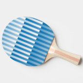 青と白のストライプ柄 卓球ラケット (横)