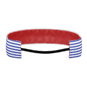 青と白のストライプ模様 アスレチックヘッドバンド (裏面)