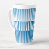 青と白のストライプ模様 カフェラテマグ (左アングル)