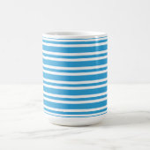 青と白のストライプ模様 コーヒーマグカップ (中央)