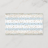 青と白のストライプ紙吹雪、おむつラッフルカード エンクロージャーカード (裏面)