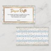 青と白のストライプ紙吹雪、おむつラッフルカード エンクロージャーカード (正面/裏面)