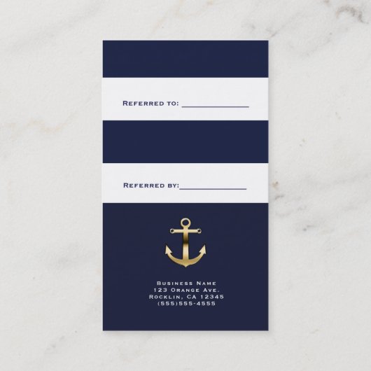 青と白のストライプ金ゴールド航海のフレンド参照 紹介カード (裏面)