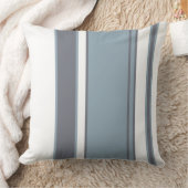 青と白のストライプ クッション (ブランケット)