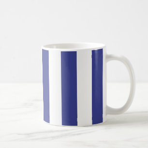 青と白のストライプ コーヒーマグカップ