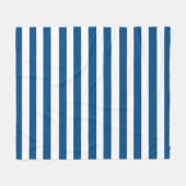 青と白のストライプ フリースブランケット (正面(横))