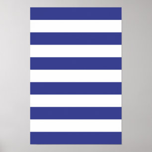 青と白のストライプ ポスター