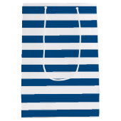 青と白のストライプ ミディアムペーパーバッグ (裏面)