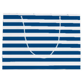 青と白のストライプ ラージペーパーバッグ (裏面)