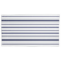 青と白のストライプ – 濃