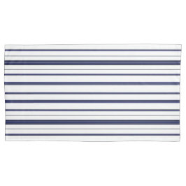 青と白のストライプ – 濃 枕カバー