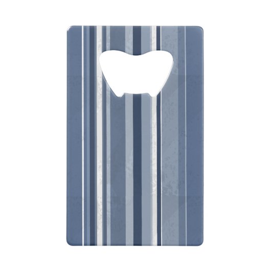 青と白のストリップ クレジットカード栓抜き (正面)