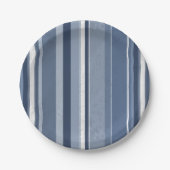 青と白のストリップ ペーパープレート (正面)