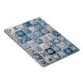 青と白のスノーフレークのキルト ノートブック (右側)