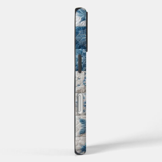 青と白のスノーフレークのキルト Case-Mate iPhoneケース (裏面 / 右)