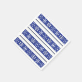 青と白のスノーフレークナプキン スタンダードカクテルナプキン (角)