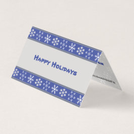 青と白のスノーフレーク折り畳みカード#HolidayZ