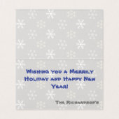 青と白のスノーフレーク折り畳みカード#HolidayZ (内部フラット)