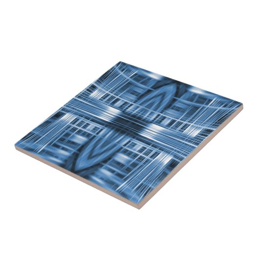 青と白のスピードのパタぼやけーン タイル (側面)