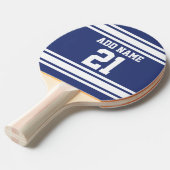青と白のスポーツジャージー名前をカスタムする番号 卓球ラケット (正面アングル)