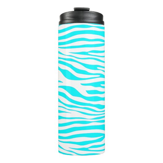 青と白のゼブラストライプ タンブラー (正面)