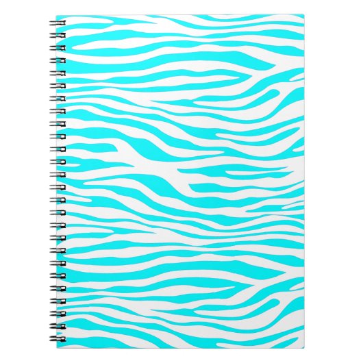 青と白のゼブラストライプ ノートブック (正面)