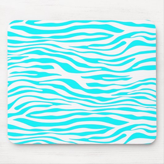 青と白のゼブラストライプ マウスパッド (正面)
