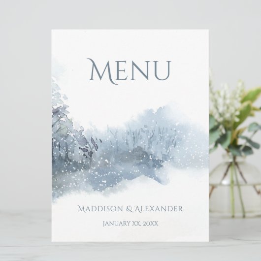 青と白のソフトウォーター結婚カラー メニュー (スタンド正面)