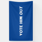 青と白のタイポグラフィで彼を選モダンはっきりしたぶ 横断幕 (縦)