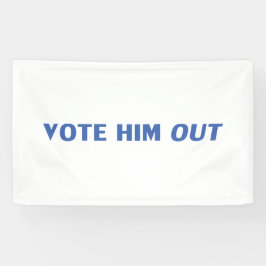 青と白のタイポグラフィで彼を選モダンぶ 横断幕