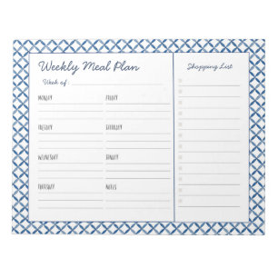 青と白のタイルの週食農園 ノートパッド