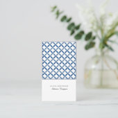 青と白のタイルインテリアデザイナー名刺 名刺 (スタンド正面)