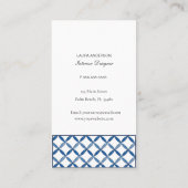 青と白のタイルインテリアデザイナー名刺 名刺 (裏面)