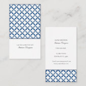 青と白のタイルインテリアデザイナー名刺 名刺 (正面/裏面)