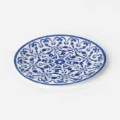 青と白のタラベラ2 ペーパープレート (アングル)