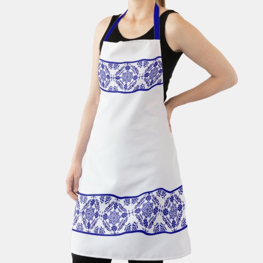 青と白のタラベラ3 エプロン (インサイチュ)