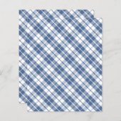 青と白のタータンチェックの格子状パターン（の模様が）ある紙 (正面/裏面)