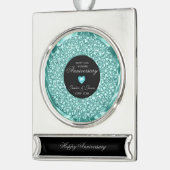 青と白のダイヤモンド シルバープレートバナーオーナメント (左)