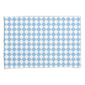 青と白のダイヤ市松模様にモンドパターン 枕カバー (正面右)